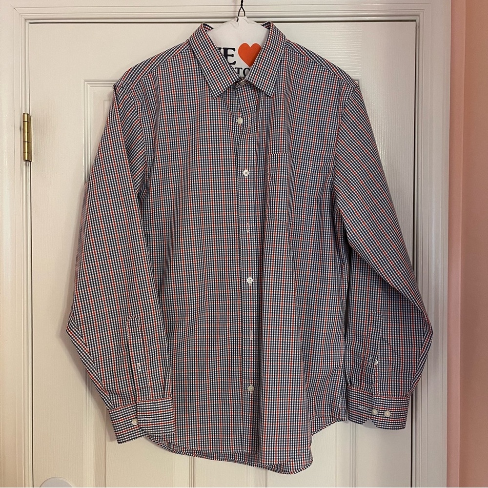 Banana Republic Non Iron Classic Fit Shirt Blue and Red Check Size 16-16.5 34-25